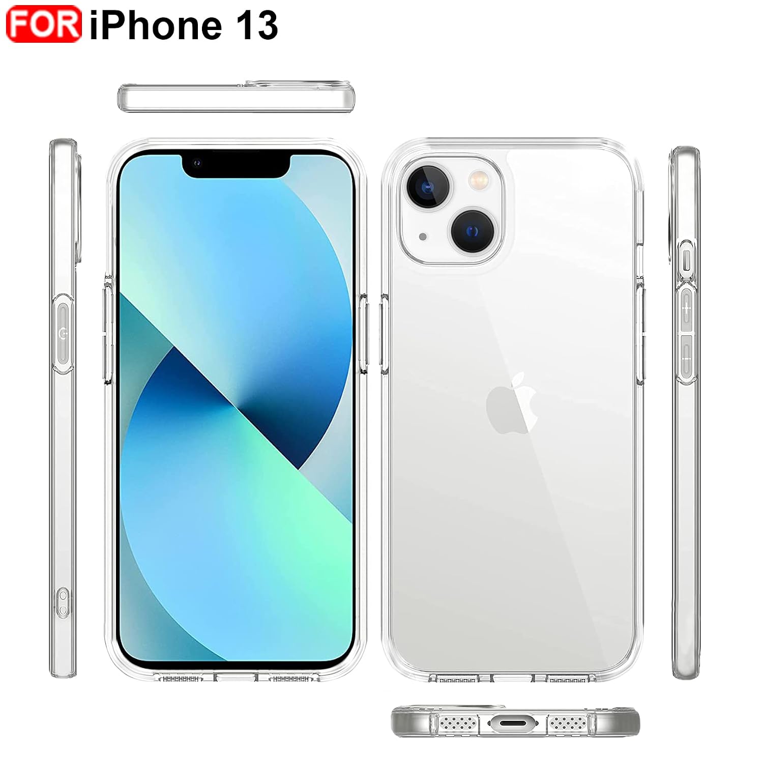 ENT iPhone 13 Back Cover case, Transparent Cove