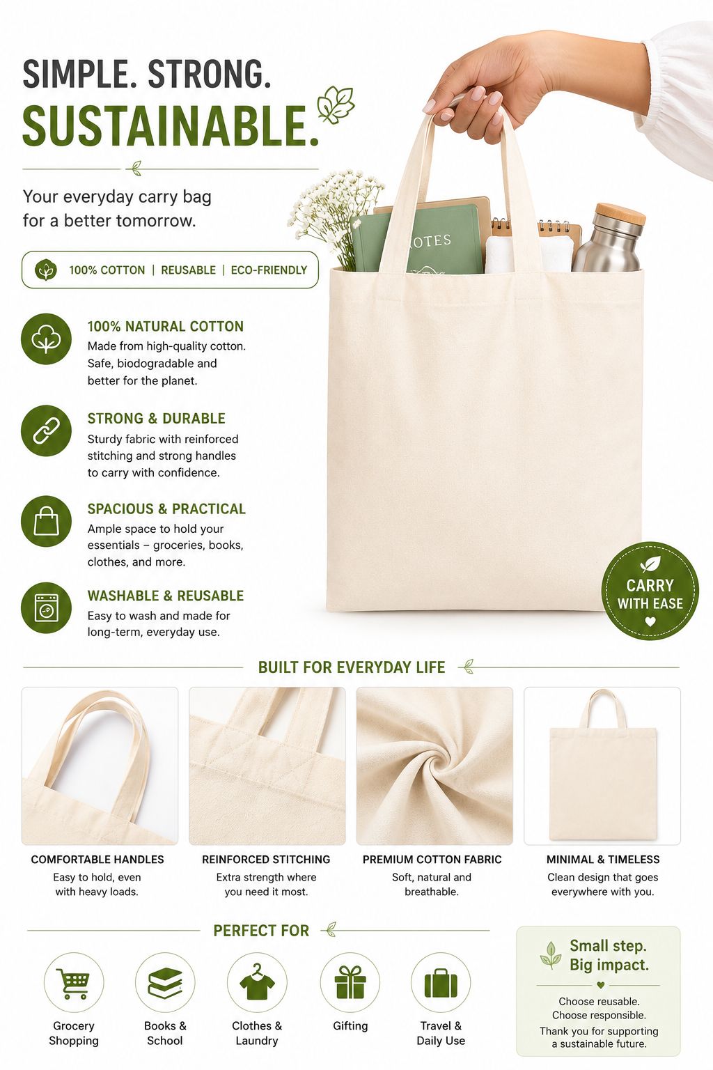 ENT COTTON CARRY BAG | TOTE BAG | SHOPPING BAG