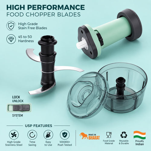800ML Manually Handy Chopper Mixer Cut For Vegetable, Onion, Salad, Tomato Crush Chopper