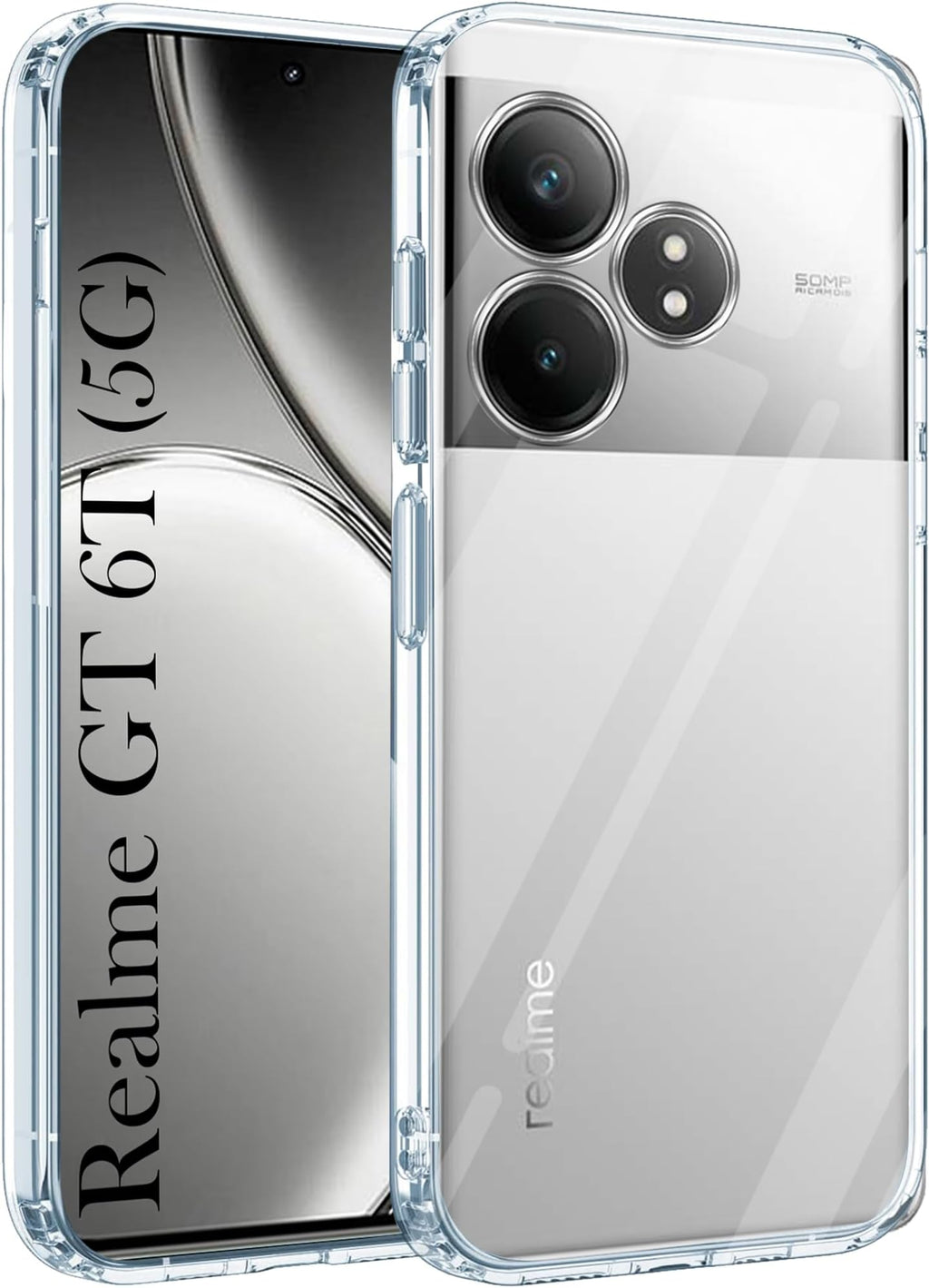 ENT Back Cover for Realme GT 6T Back Cover, Clear Transparent Case
